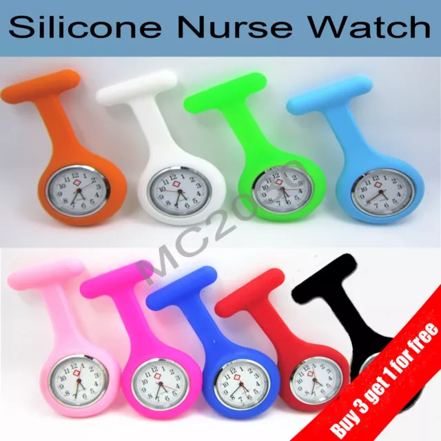 Silicone Nurse Watch Brooch Tunic Fob Nursing Nurses Pendant Clip Pocket Quartz