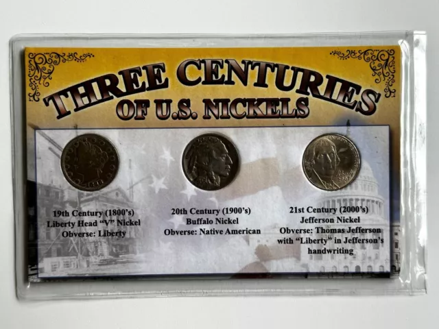 First Commemorative Mint Three Centuries of U.S. Nickels (1800'S,1900'S, 2000'S)