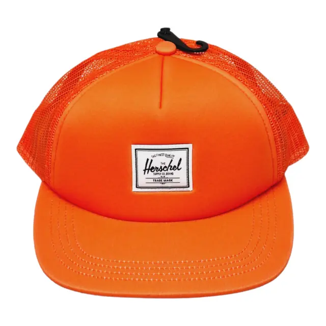 Herschel Supply Co. Whaler Mesh Back Kids Baseball Cap, Flat Brim - Hot Coral