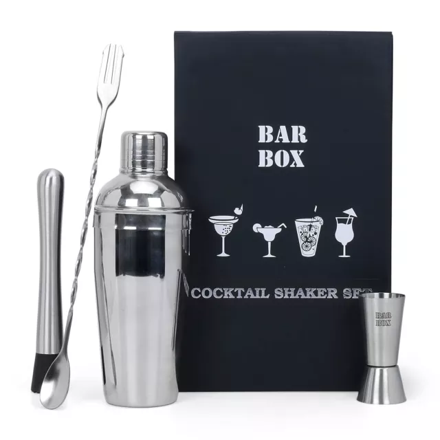 4 Pièces Cocktail Shaker Set Alimentaire Acier Inoxydable Barman Ensemble Kit