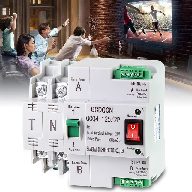 Doppio alimentatore automatico 2 poli interruttore trasferimento interruttore di protezione