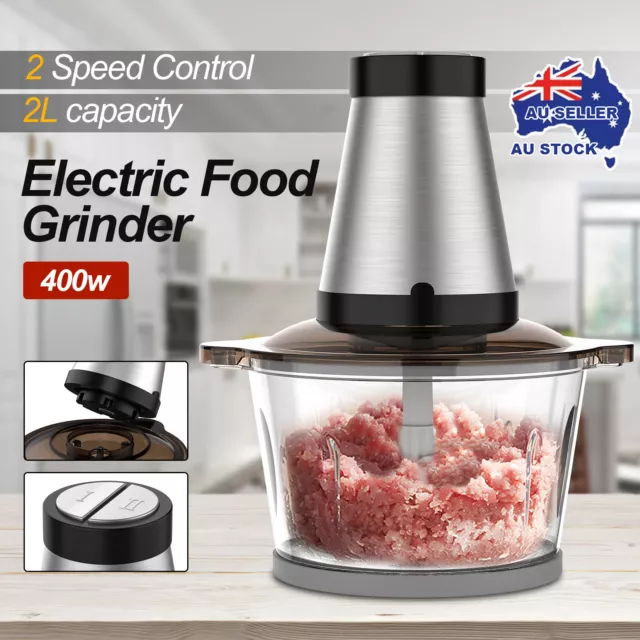 2 Speed  2L Electric Meat Grinder Food Chopper Blender Filler Kibbe Sausage 400W