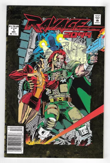 RAVAGE 2099 #1 MODERN AGE MARVEL COMIC BOOK Gold foil cover CIRCA 1992 newsstand