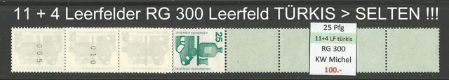 RM Unfallverhütung 25 Pfg RG 300 ROLLENENDE RE 11 + 4 LF türkis (SELTEN !!!) **