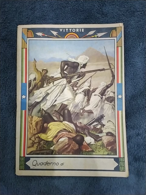 QUADERNO SCOLASTICO PERIODO FASCISTA  anno 1938 "VITTORIE"