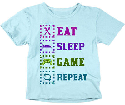 Mangia il gioco del sonno Ripeti i bambini Ragazzi Ragazze T-Shirt | Serigrafato - Gamer Gaming