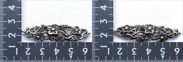 Menuki Japanese samurai sword katana koshirae iron wire flowers design in modern