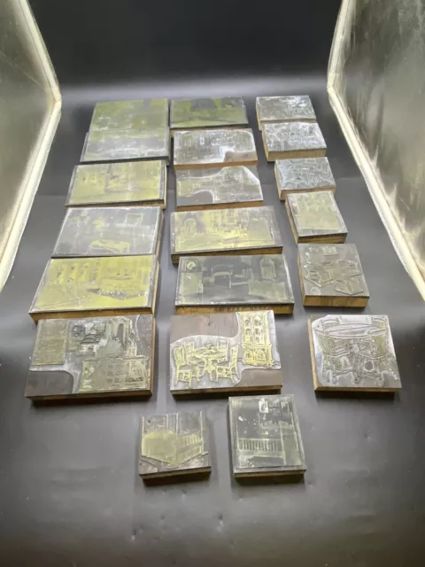 Lot of 20 Vintage WOODEN PRINTING PRESS BLOCKS Wood Specialty Co East Falls PA
