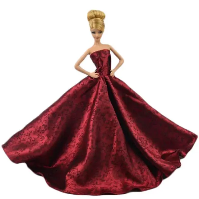 Vestito Barbie Doll Principessa Super Elegante Rosso  Bambola