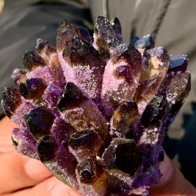 260G New Find purple  PhantomQuartz Crystal Cluster MineralSpecimen