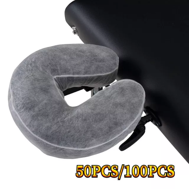 50/100Pcs Disposable Massage Table Bed Headrest Fitted Face Cover Non-woven