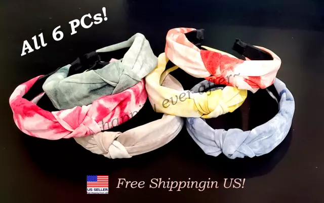 6 PCs Headband, Tie Dye Knotted Bow Headband *US SELLER, Free Shipping*