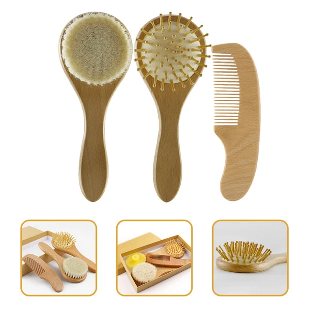 Newborn Hair Brush Wool Brush Infant Hair Brush Baby Hair Brush Baby Wooden Comb
