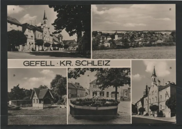 (x182) Gefell Kr. Schleiz/Thür.  5 Ortsansichten von 1973, gut erh.