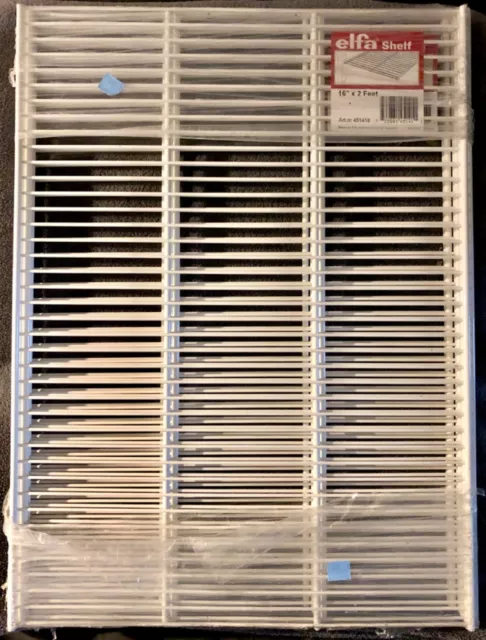 16" X 21 3/4” Elfa Ventilated Shelf White / Pack Of 5 (Cut!)