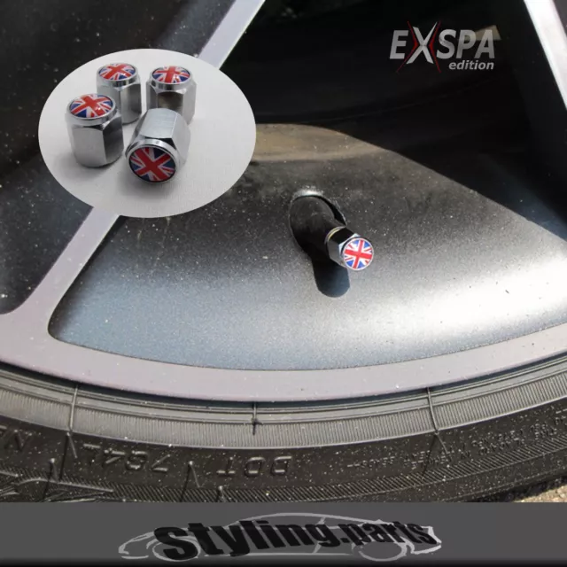 VENTILKAPPEN UNION JACK passt für MINI ONE COOPER CLUBMAN COUNTRYMAN COUPE