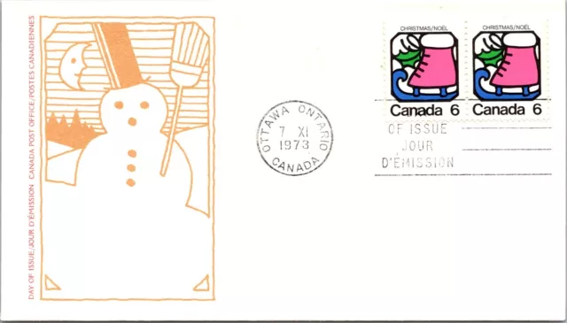 Canada 1973 FDC Christmas Cover - Ottawa, Ont - Pair - F76612