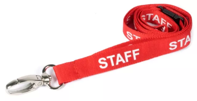 STAFF LANYARD Neck Strap PRINTED Staff Metal Clip INC FREE ID CARD BADGE HOLDER