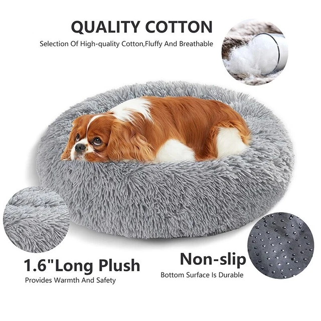 Donut Plush Bed Round Pet Dog Cat Calming Kennel Soft Warm Fluffy Sleeping Nest 5