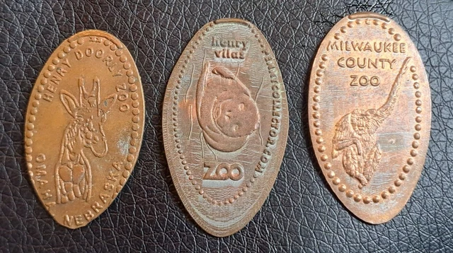 Zoo Lot 3x Henry Villas Milwaukee Doorly Elongated Penny Pressed Souvenir #31