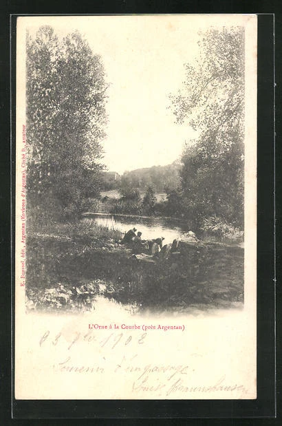 CPA Argentan, L'Orne à la Curve