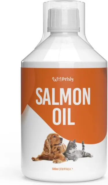 Olio Di Salmone per Cani E Gatti 100% Puro - Olio Salmone per Cani Con Acidi Gra