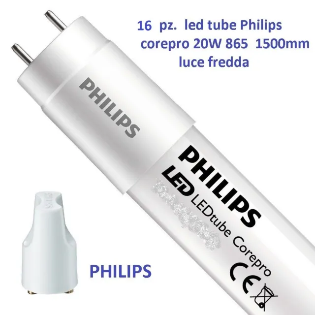 SET da 16 pezzi di tubo led PHILIPS 20w 865 luce fredda Corepro 150cm ex 58W