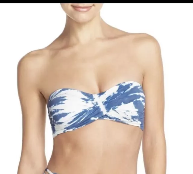 Lucky Brand Blue White 'Fireworks' Tie Dye Bikini Sz l