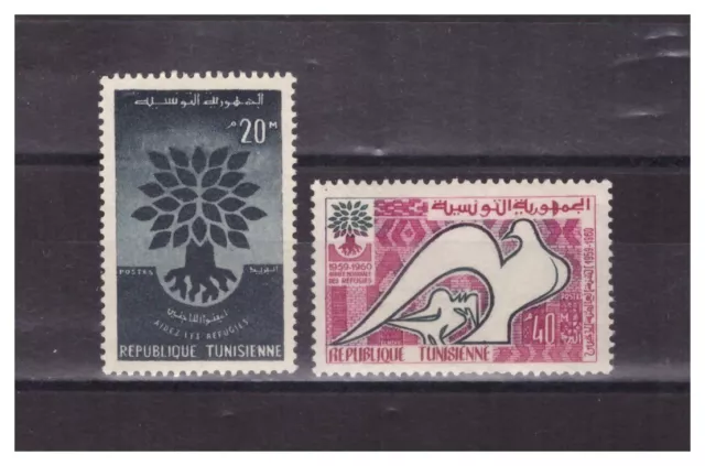 Tunisie  N°  502 / 503  . Paire Annee  Du   Refugie   Neuve .  **   . Superbe .