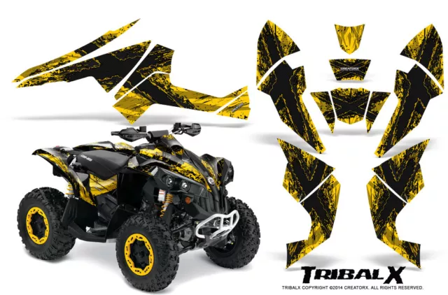 Can-Am Renegade Graphics Kit by CreatorX Decals Stickers TRIBALX BLACK YELLOW