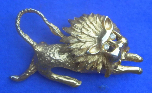 Broche Vintage Montueil Paris - Sphinx Plaqué Or, Numérotée 944/1000, En Excellent état