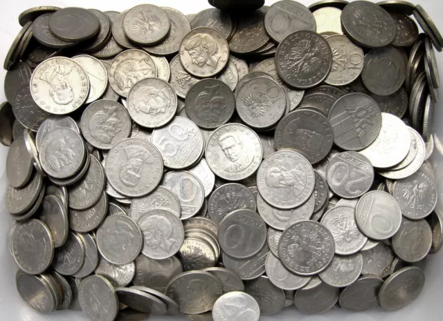 Konvolut Polen Kiloware - Münzen PRL 1973-1990 - nur CuNi - 1 KILOGRAMM 1 Kg LOT