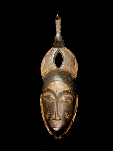 African Art AFRICAN ART handmade wooden GURO Passport Mask-4443