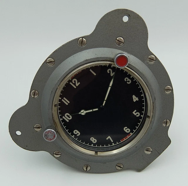 VERY RARE!!! 121 Chs USSR Military AirForce Aircraft Cockpit Clock (Achs) #04163