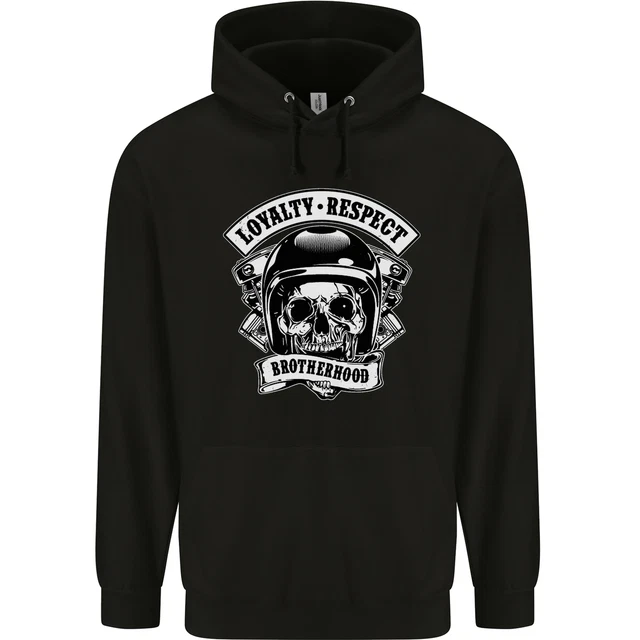 Respect Brotherhood Motorcycle Biker Bike Mens 80% Cotton Hoodie