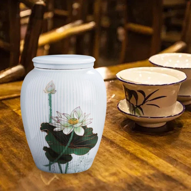 Teeglas Keramik Knospe Vase Sammlerstücke dekorativ mit Deckel praktisch tragbar