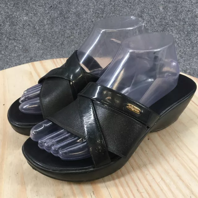 Cole Haan Sandals Womens 8.5 B Grand OS Margate Wedge Slide D43730 Black Leather 3