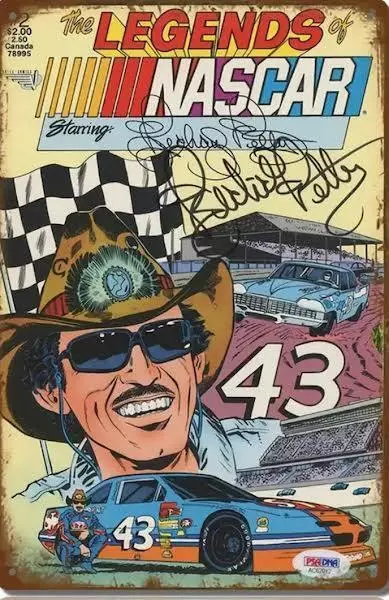 Richard Petty Racing Metal Tin Sign Legends Of Nascar Richard Petty #43 - Art