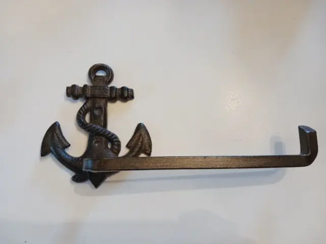Cast Iron Anchor Nautical Bath Towel Holder Wall Kitchen rustic antique style