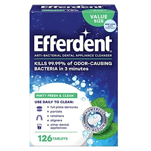 Efferdent Retainer Cleaning , Denture Cleaning for Dental Appliances