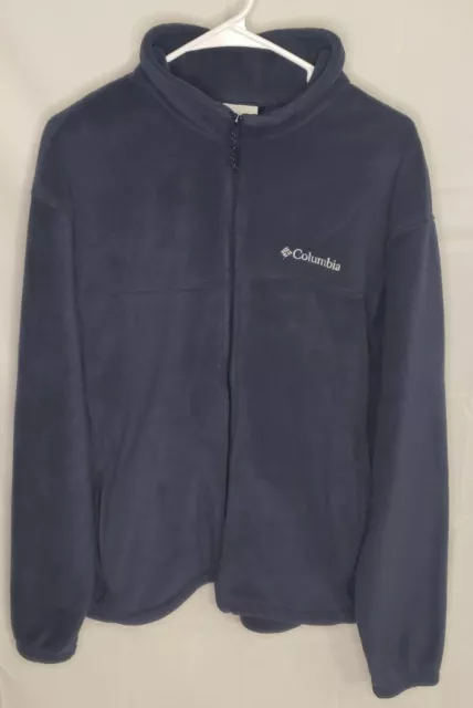 Columbia Mens Columbia Fleece Jacket Size XL Navy Blue Full Zip Pockets