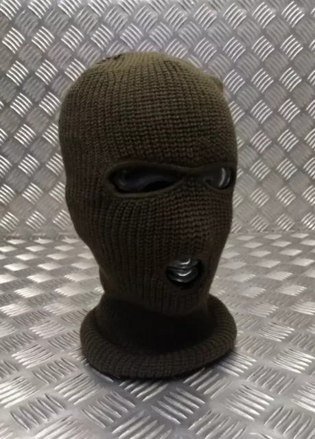 Army Stile Tre (3) Foro Maglia Balaclava,Molto Caldo Verde Cachi - Nuovo Marroni