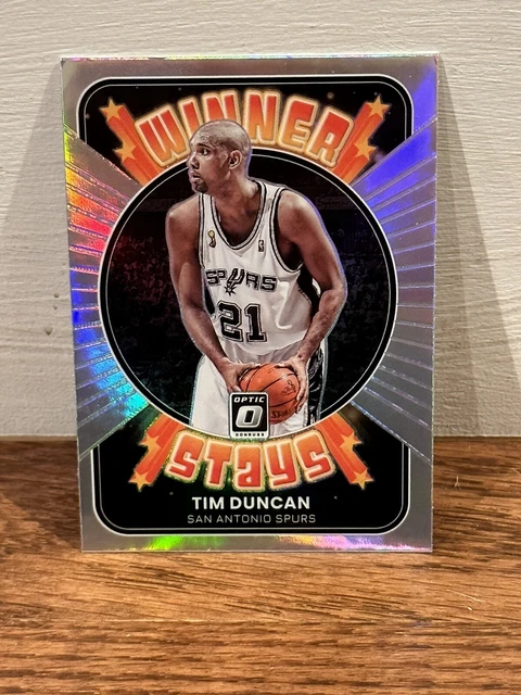 2021-22 Panini Donruss Optic Winner Stays Silver Prizm Tim Duncan #19  Spurs