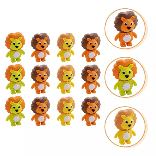 16 Pcs Lion Eraser Child Kidcraft Playset Mini Toys for Kids Girls