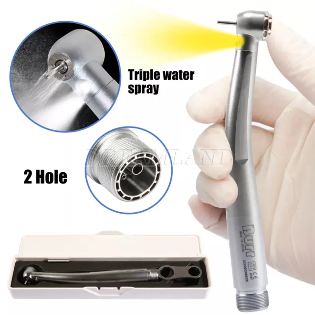 E-generator Fiber Optic 2Hole Dental High Speed Handpiece Push Button-Self-power