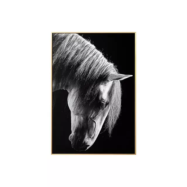 Wild Animal Horse Black and White Portrait Painting Horse Canvas Painting