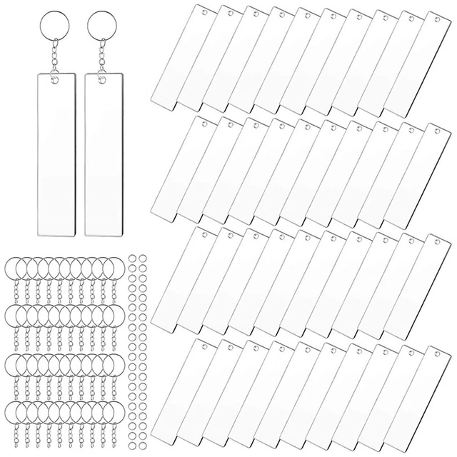 120 ud. Llave Acrílica Rectangular Enganche Acrílico Transparente S8X2