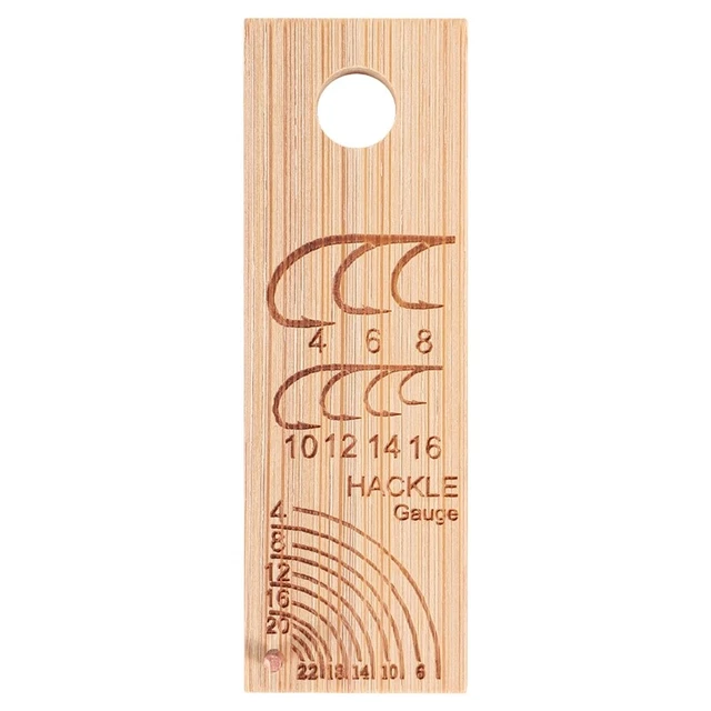 WOODEN RULER FISHING Gauge Fish Hook Measuring Ruler Fish Fly Tying