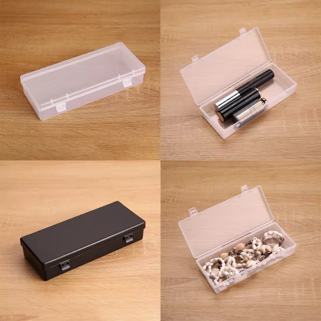 Transparent Plastic Storage Box Rectangle Organizer Box Desktop Container Case