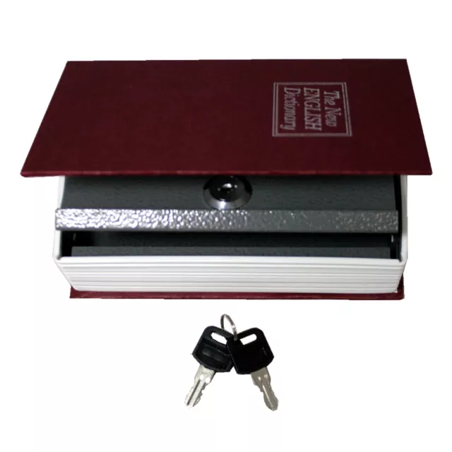 Dictionary Hollow Book Safe Diversion Secret Stash Booksafe Lock & Key SMALL RED